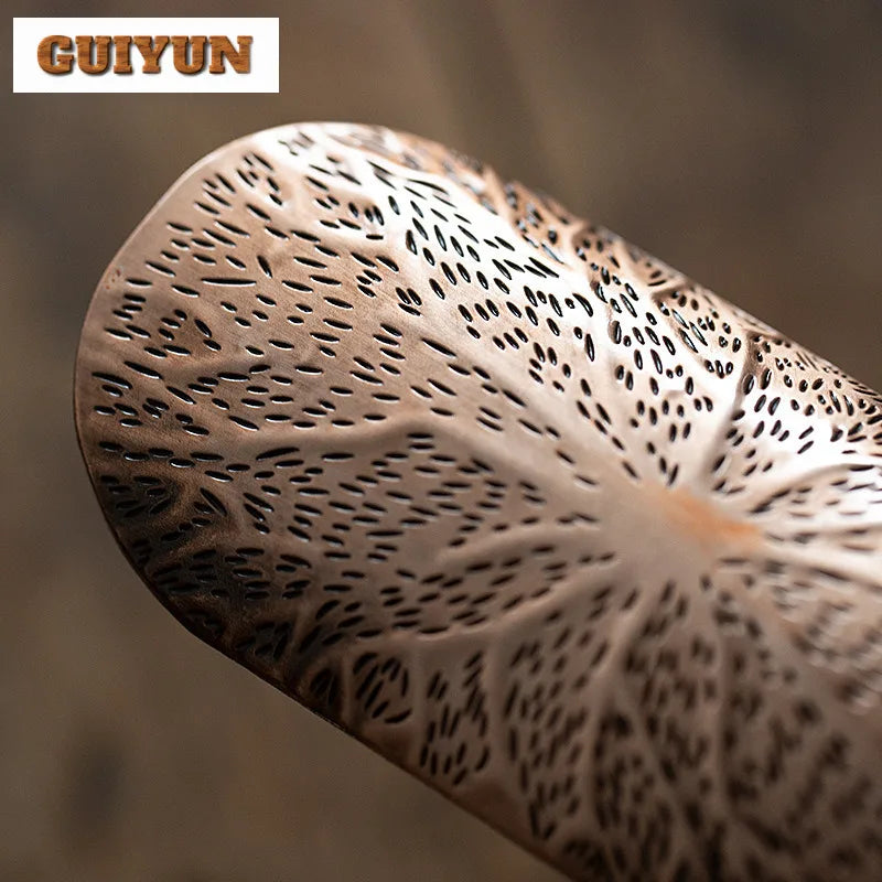 Japanese Hammer Patterned Alloy Tea Scoop Antique Brass Tea Boxes Saucer Chahe Shovel Appreciation Ladle Tea Ceremony Craft Gift