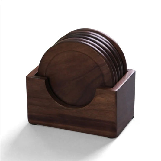 1Pcs Tea Coffee Cup Pad Placemats Decor Walnut Wood Coasters Durable Heat Resistant Square Round Drink Mat Bowl Teapot