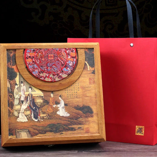 Vintage Tea Box Wooden Pu'er Storage Boxes 357g Tea Caddy China Kung Fu Tea Set Teaware Accessories Gift Seal Box Decoration