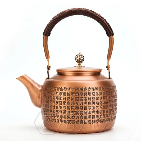 New Large-capacity Copper Teapot 2L Vintage Pure Copper Kettle Kung Fu Tea Sets Gas Stove Charcoal Universal Boiler Teapot