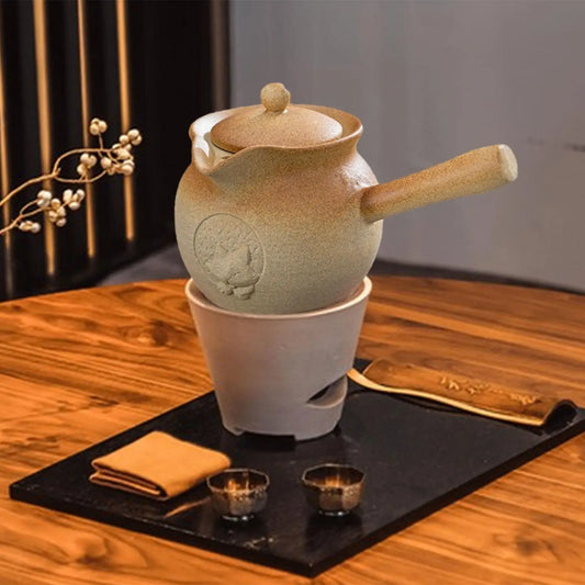 Ceramic Teapot Tea Infuser Durable Tea Dispenser with Side Handle Tea Maker for Hotel Outdoor Kitchen Home Tea Lovers Gift