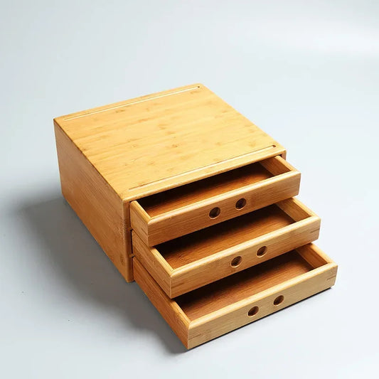 Bamboo Pu'er Tea Boxes Pu'er Separator Cut Tea Tray Kung Fu Tea Set Ceremony Accessories Healthy Food Storage Drawer