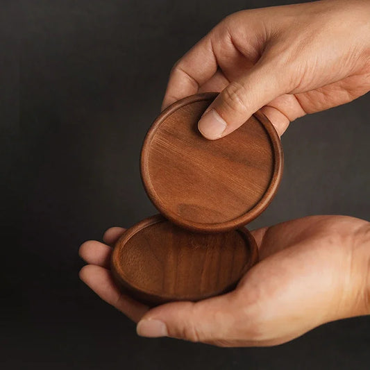 1PCS IME OWNER Tea Coffee Cup Pad Placemats Decor Walnut Beech Wood Coasters Durable Heat Resistant Square Drink Mat Bowl Teapot