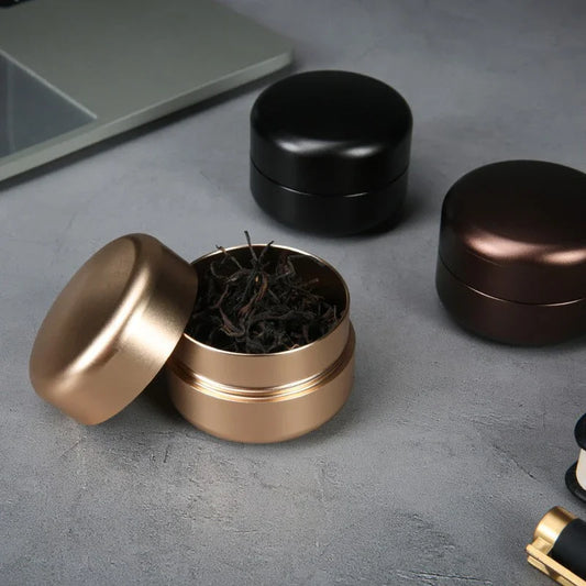 Mini Aluminum Alloy Tea Can Jar Metal Box Sugar Coffee Caddy Organizer Waterproof Moisturized Travel Portable Container