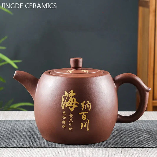 Yixing Purple Clay Tea Pot Chinese Large Capacity Teapot Tradition Beauty Tea Infuser Retro Tea Set Household Drinkware 1000ml