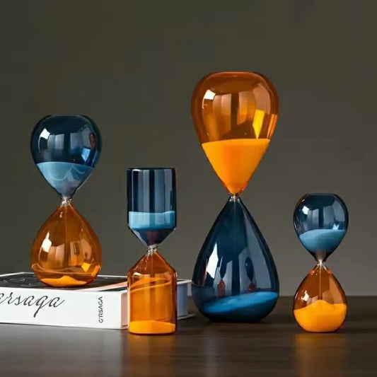 Nordic Creative Two-color Hourglass Ornament 15/30/60 Minute Timer Minimalist Style Jump Color Hourglass Home Decoration