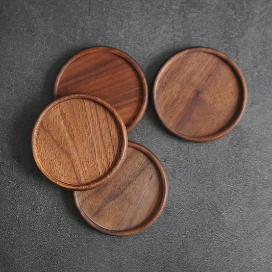 1PCS IME OWNER Tea Coffee Cup Pad Placemats Decor Walnut Beech Wood Coasters Durable Heat Resistant Square Drink Mat Bowl Teapot