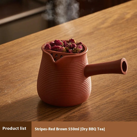 Gianxi Clay Pots Ceramic Tea Pot Chinese Boiling Tea Pot Roasted Milk Tea Can Tea Cooker Earthenware Jar Grilled Handle Teapot