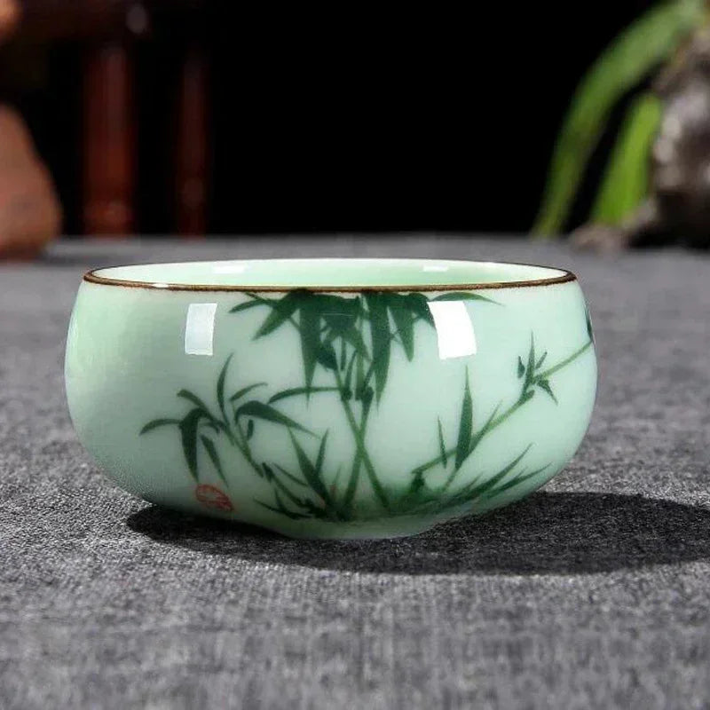 Notre tasse à thé celadon motif bambou